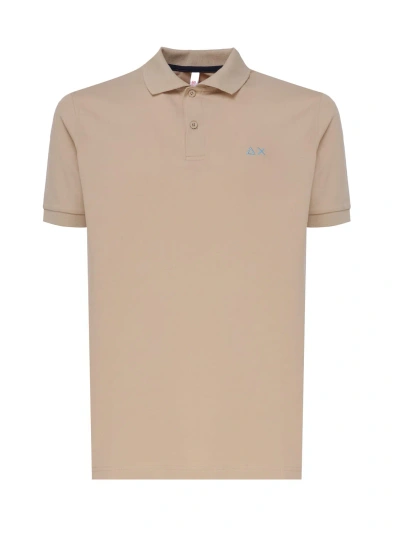 Sun 68 Polo T-shirt In Cotton In Beige