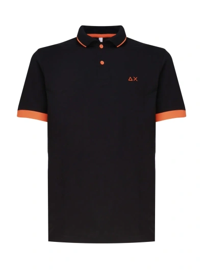 Sun 68 Polo T-shirt In Cotton In Nero