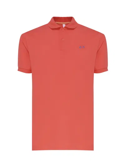 Sun 68 Polo T-shirt In Cotton In Orange