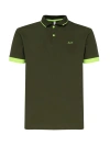 Sun 68 Logo-embroidered Polo Shirt In Verde Scuro