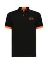 Sun 68 Polo With Embroidered Logo In Black