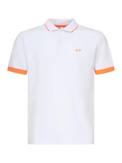 Sun 68 Polo With Embroidered Logo In White