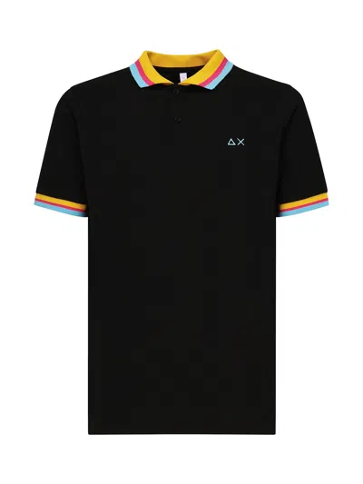 Sun 68 Polo With Embroidered Logo In Blue
