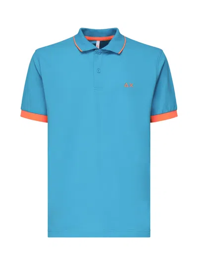 Sun 68 Polo With Embroidered Logo In Blue