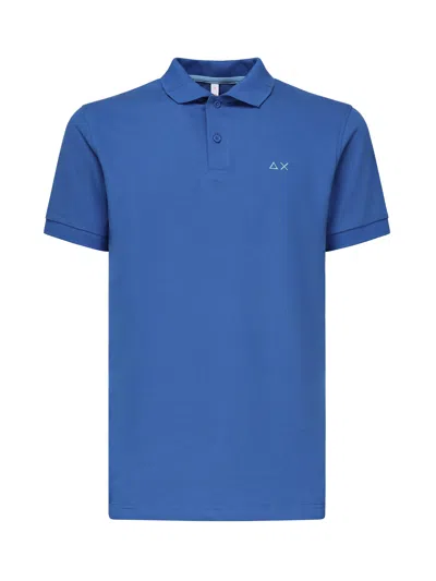 Sun 68 Polo With Embroidered Logo In Blue