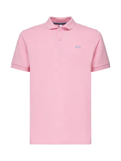 Sun 68 Polo With Embroidered Logo In Pink