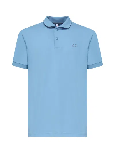Sun 68 Polo With Embroidered Logo In Blue