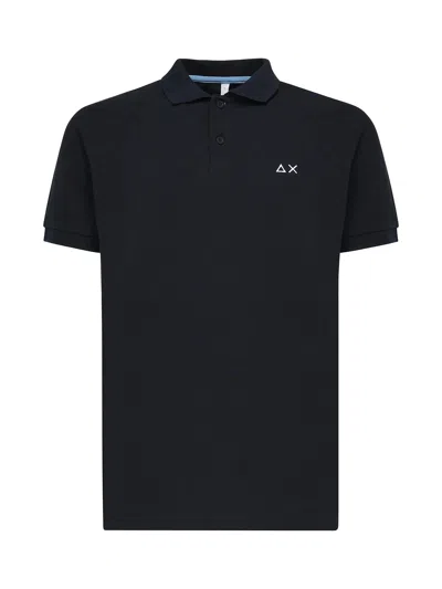 Sun 68 Polo With Embroidered Logo In Black