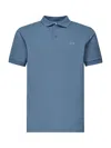 Sun 68 Small Stripe Cotton Polo Shirt In Blue