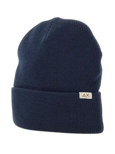 Sun 68 Ribbed Beanie In Blue