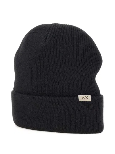Sun 68 Ribbed Wool-blend Hat In Black