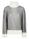 Sun 68 Roll-neck Two-toned Sweater In Gray