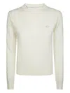Sun 68 Round-neck Cable-knit Sweater In Neutral