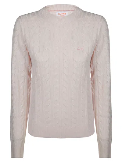 Sun 68 Round Neck Cable In Pink