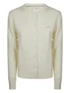 Sun 68 Round-neck Cardigan In Neutral