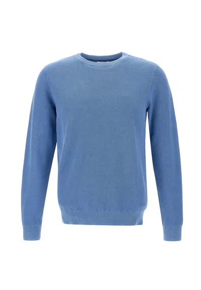 Sun 68 Round Vintage Sweater Cotton In Blue