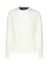 Sun 68 Round Wool Blend Sweater In White
