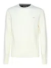 Sun 68 Round Wool Blend Sweater In White