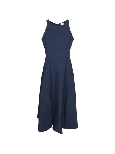 Sun 68 Seersucker Cotton Maxi Dress In Blue
