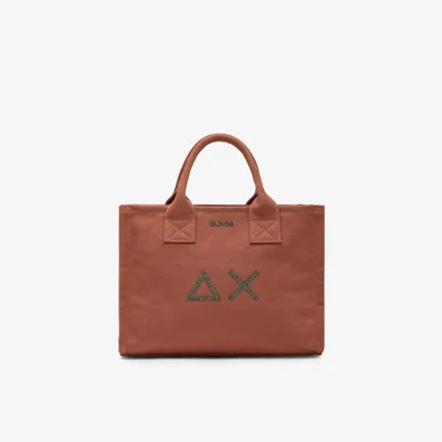 Sun 68 Shopping Bag Woman Sun68 Average Cali In Brown Cocoa Cotton Canvas