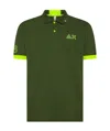 Sun 68 Fluo Logo Cotton Polo Shirt In Green