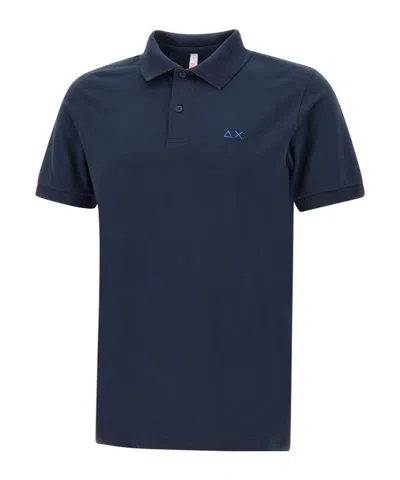 Sun 68 Short-sleeved Polo Shirt In Blue