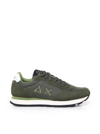 Sun 68 Sneakers Tom Solid In Nylon And Suede In Green