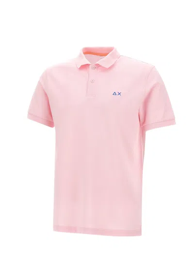 Sun 68 Solid Pique Cotton Polo Shirt In Pink