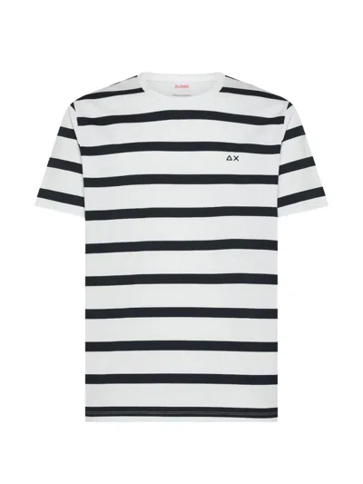 Sun 68 Striped Crew-neck T-shirt In Multi
