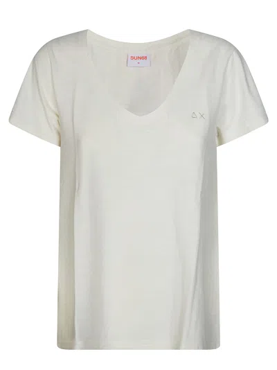 Sun 68 Stunning Women's Graphic T-shirt In Bianco