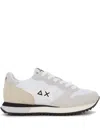 Sun 68 Suede-panel Lace-up Shoes In White