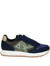 Sun 68 Suede Panelled Sneakers In Blue