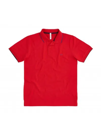 Sun 68 Sun68 - Polo Collo Bordino Piccolo Contrasto A30106 30 Rosso Fu In Red
