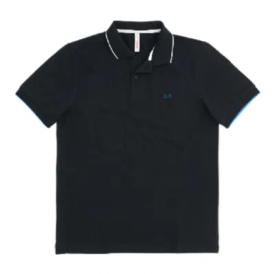 Sun 68 Sun68 - Polo Small Stripes 11 Black A31110 In Blue