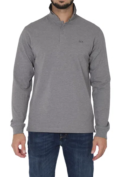Sun 68 Sun68 - Polo Small Stripes M/long A43105 34 Grig In Gray
