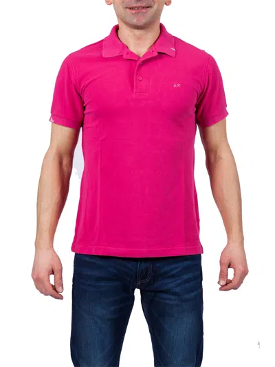 Sun 68 Sun68 - Polo Vintag Sottocollo Scritta 17101 20 Fuxia In Pink