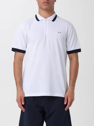 Sun 68 Sun68 Cotton Logo Polo Shirt In Blue
