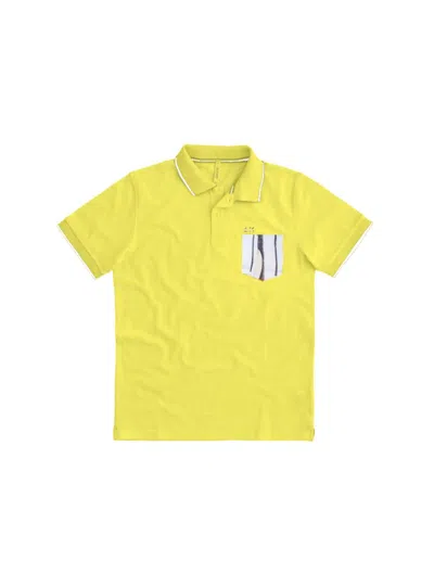Sun 68 Sun68 Polo Print Pocker El. Gialla A30118 In Yellow