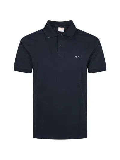 Sun 68 Sun68 Cotton Logo Polo Shirt Sun68 In Blue
