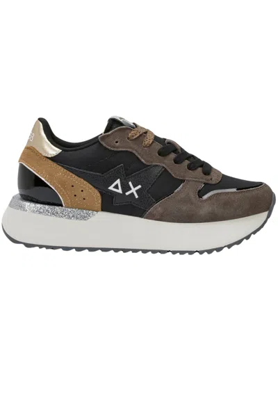 Sun 68 Sun68 Sneakers Big Stargirl Mix Material In Brown