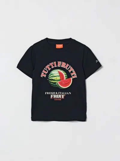 Sun 68 Kids' Sun68 Printed Cotton T-shirt In Black