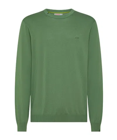 Sun 68 Crew Neck Knitted Jumper In Green