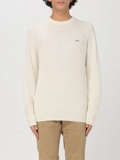 Sun 68 Crew-neck Ribbed-knit Jumper In Weiss