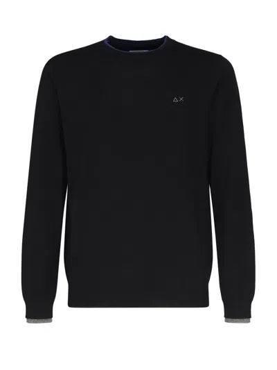 Sun 68 Sweater With Embroidered Logo In Black