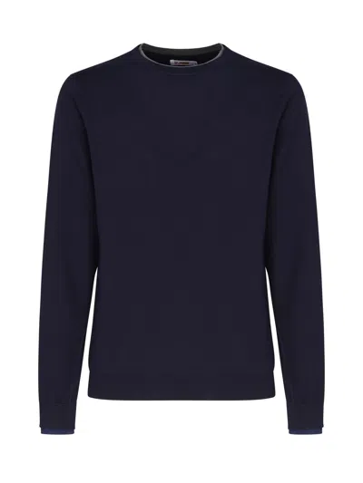 Sun 68 Sweater With Embroidered Logo In Blue