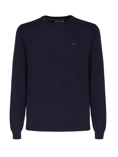 Sun 68 Sweater With Logo In Blue