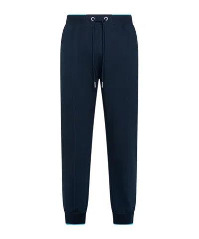 Sun 68 Sweatpants Piquet Small Stripes Fleece Navy Blue