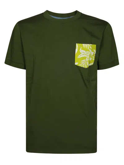Sun 68 T Shirt Con Taschino A Contrasto In Green