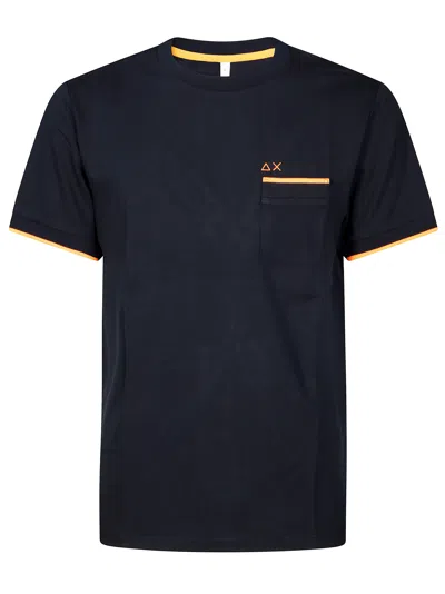 Sun 68 T Shirt Piquet Bande Fluo