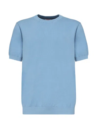Sun 68 T-shirt With Logo In Blue